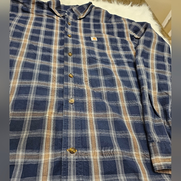 Carhartt Blue Plaid Long Sleeve Button Down Shirt Men’s Extra Large(XL) - Picture 2 of 11
